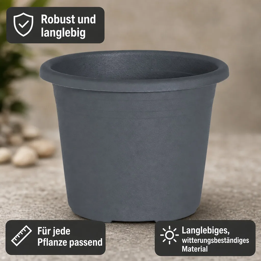 Blumentopf CYLINDRO Ø 12 cm, anthrazit