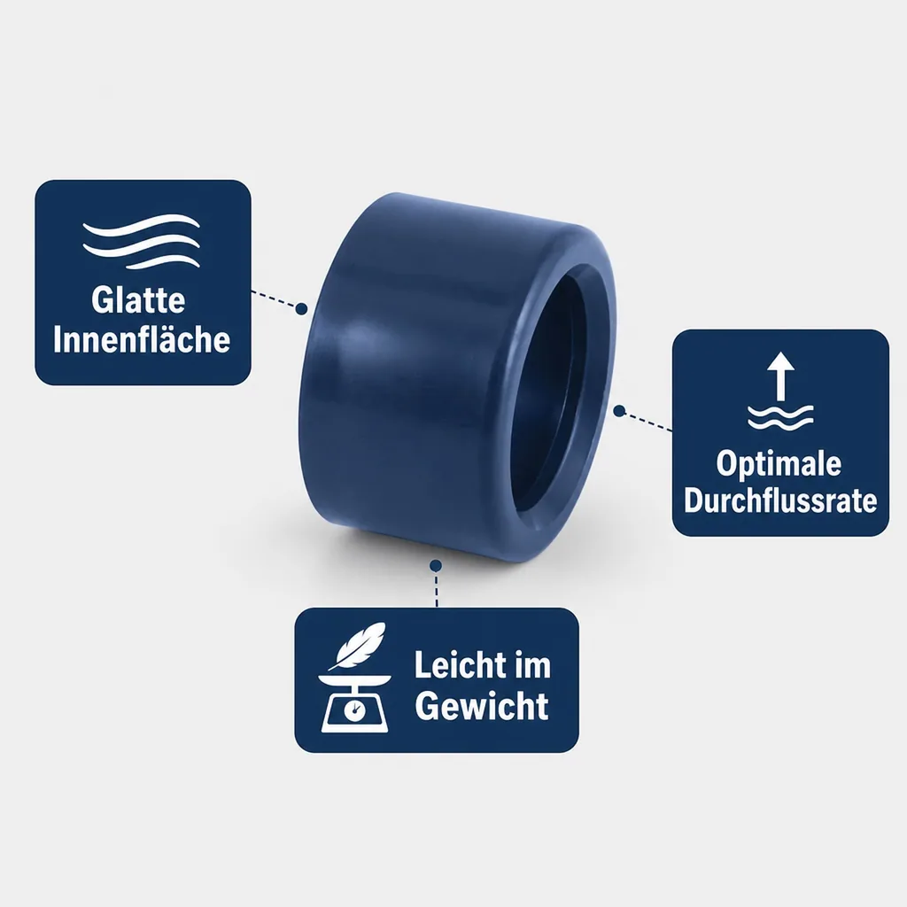 PVC Reduktion, 50 x 25 mm, PN16, PVC Fittings, Rohrreduzierung