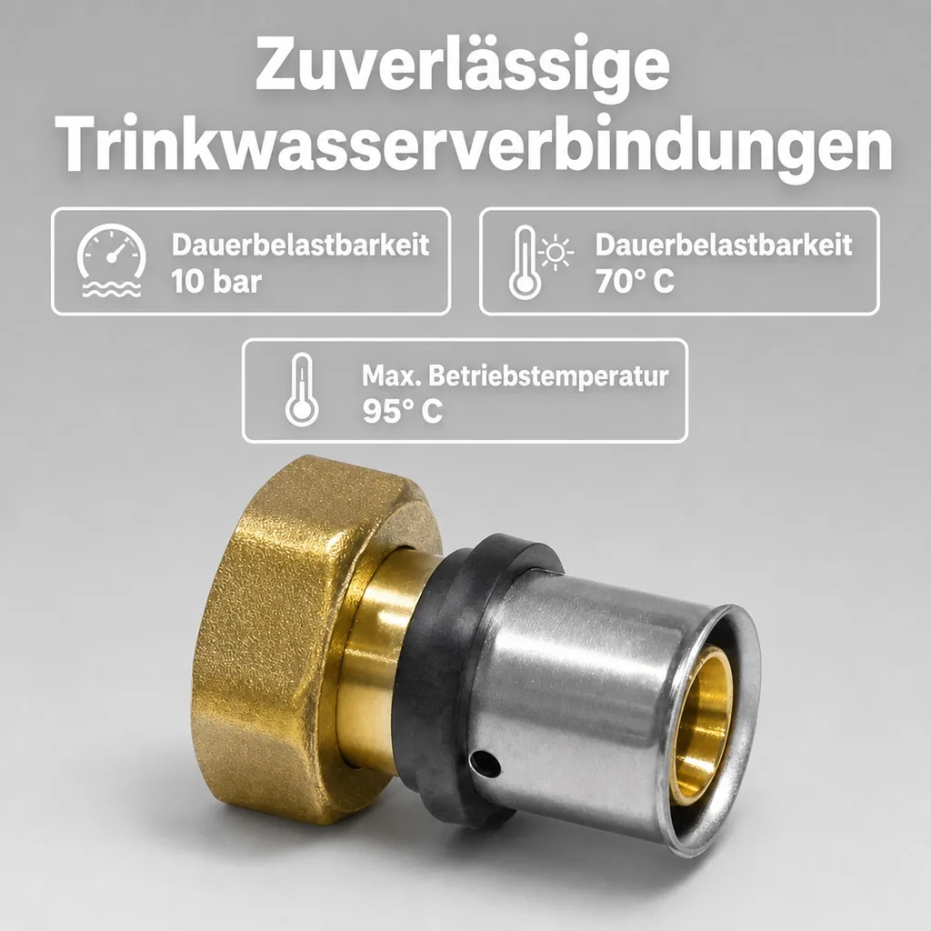 Pressfitting Eurokonus Übergangsverschraubung 16 x 2 - 3/4" IG