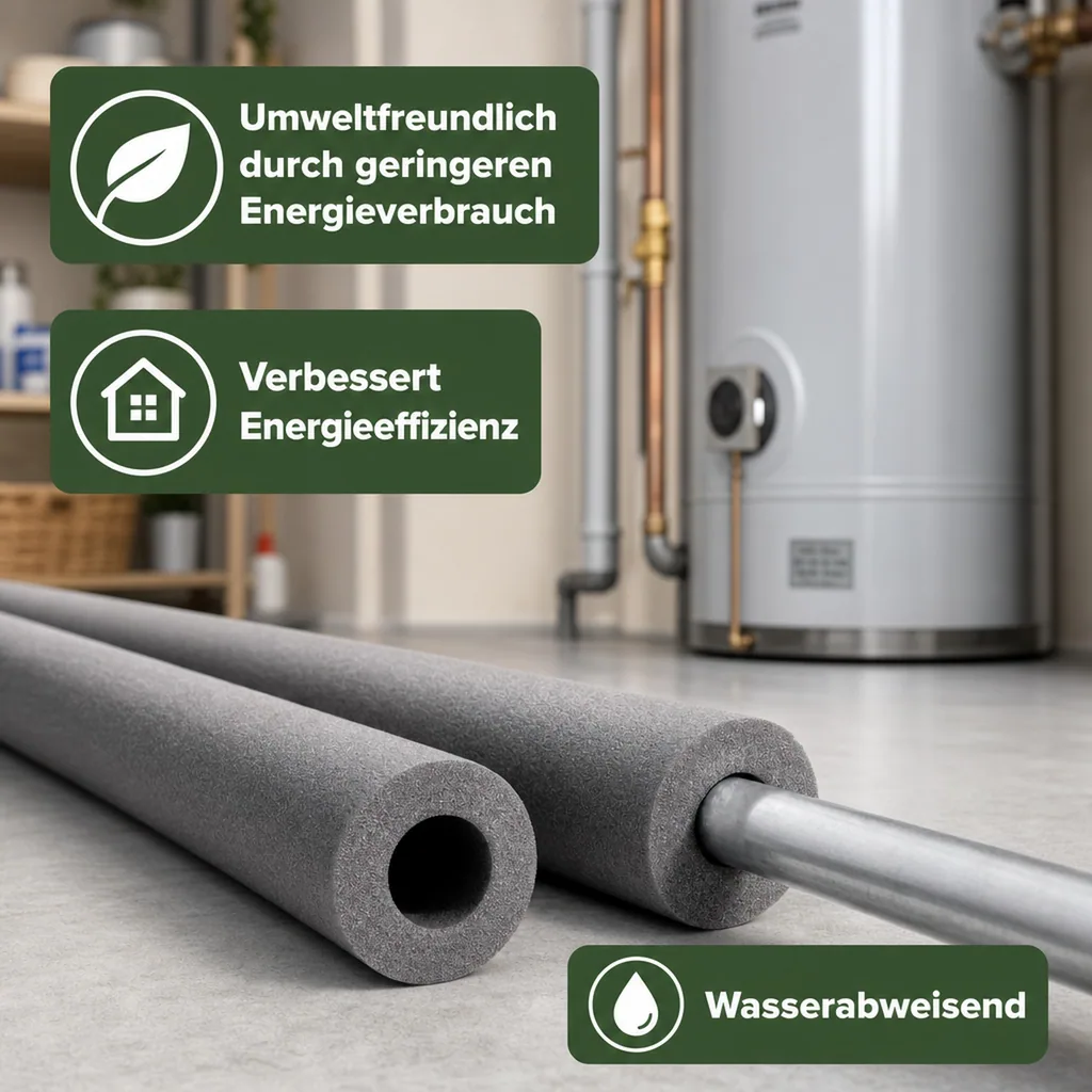 Rohrisolierung 28 mm, Isolierschlauch 9 mm grau