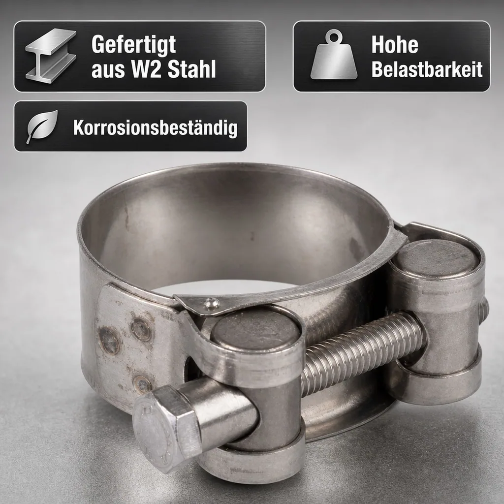 Gelenkbolzenschelle 74-79mm, Spannbackenschelle, DIN 3017, robuste Ausführung