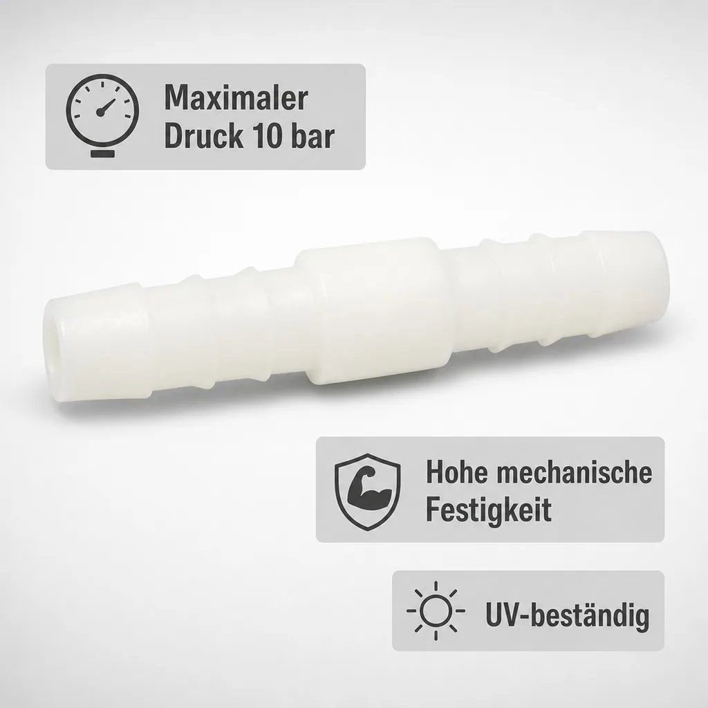 Schlauchverbinder 10mm, Kunststoff Tülle, Schlauchverbindung