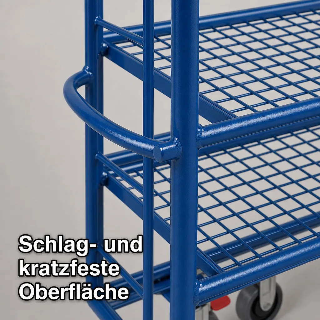 Etagenwagen mit 3 Drahtgitterböden pulverbeschichtet 400 kg Traglast Typ L