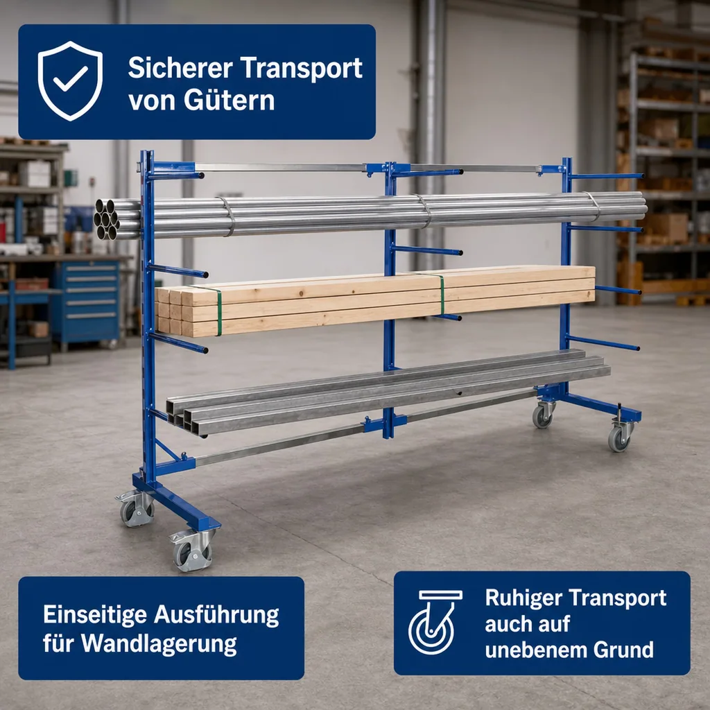 Tragarmwagen, Werkstattwagen, Lagerwagen, 400 kg Traglast