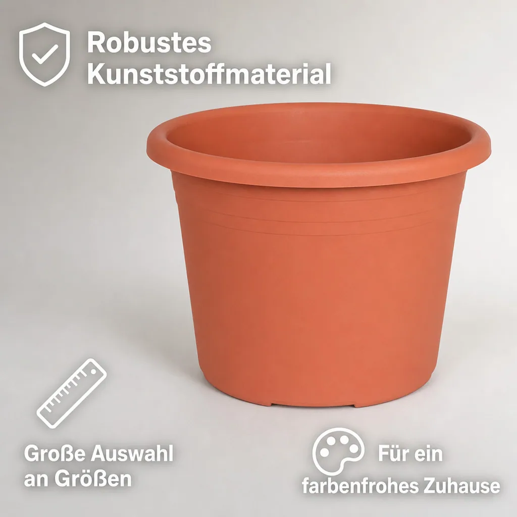 Blumentopf CYLINDRO ca. Ø 25 cm / 5,5 Liter - terracotta