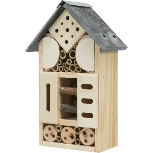 Insektenhotel, Insektenhaus, Nützlingshotel Kiefernholz Schiefer, 18x29x10cm