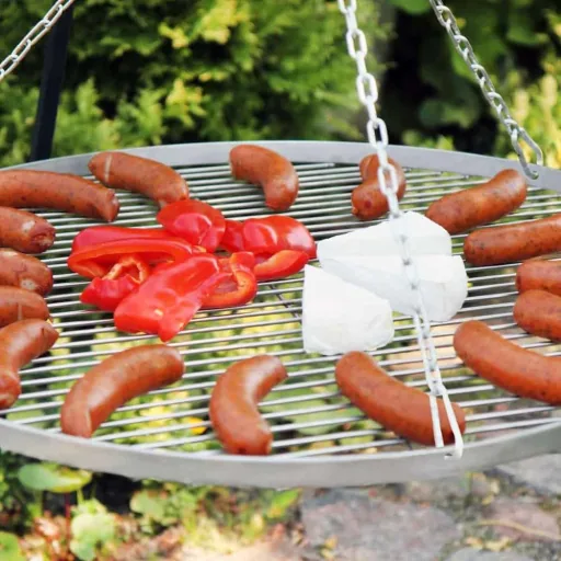 Schwenkgrill, Dreibein Grill, Edelstahl Grillrost, Schwenkgrill Set, 180cm