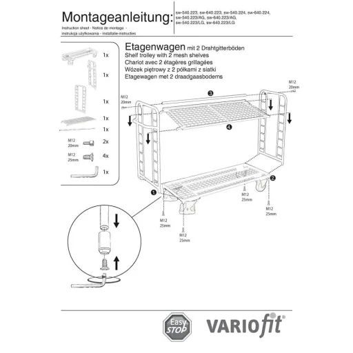 Etagenwagen, Transportwagen, Werkstattwagen, 400 kg Traglast