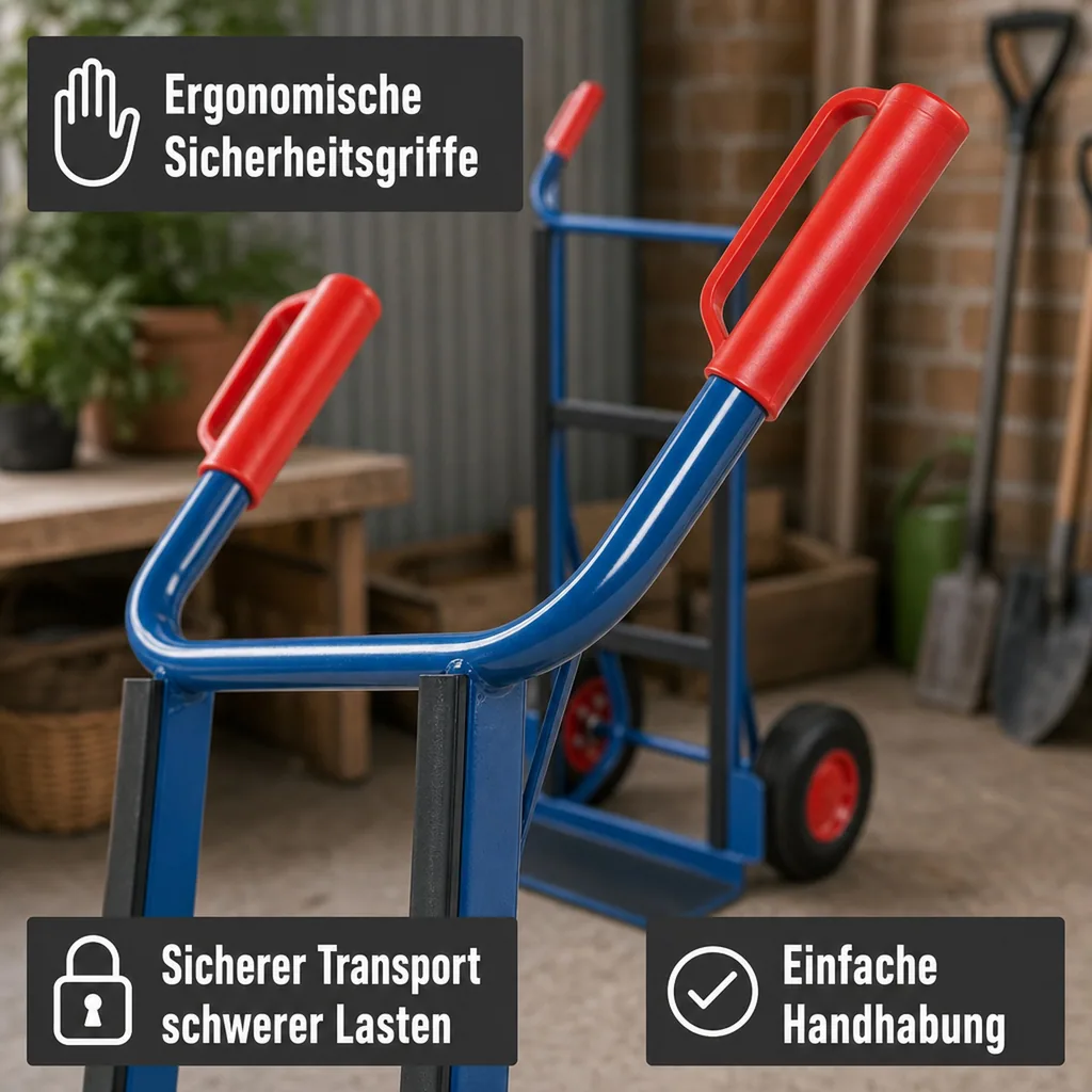 Gerätekarre, Stahlrohrkarre 250 kg, Transportkarre mit Luftbereifung