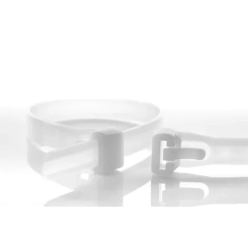 Kabelbinder, wiederlösbar, 100 Stück 250 x 7,6mm, natur, flexibel