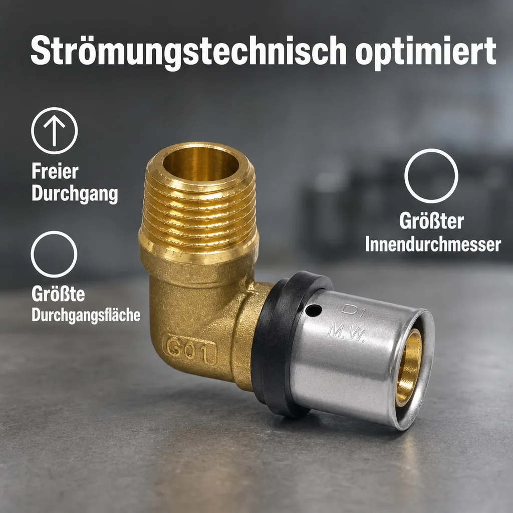 Pressfitting Übergangswinkel 32 x 3 - 1" AG