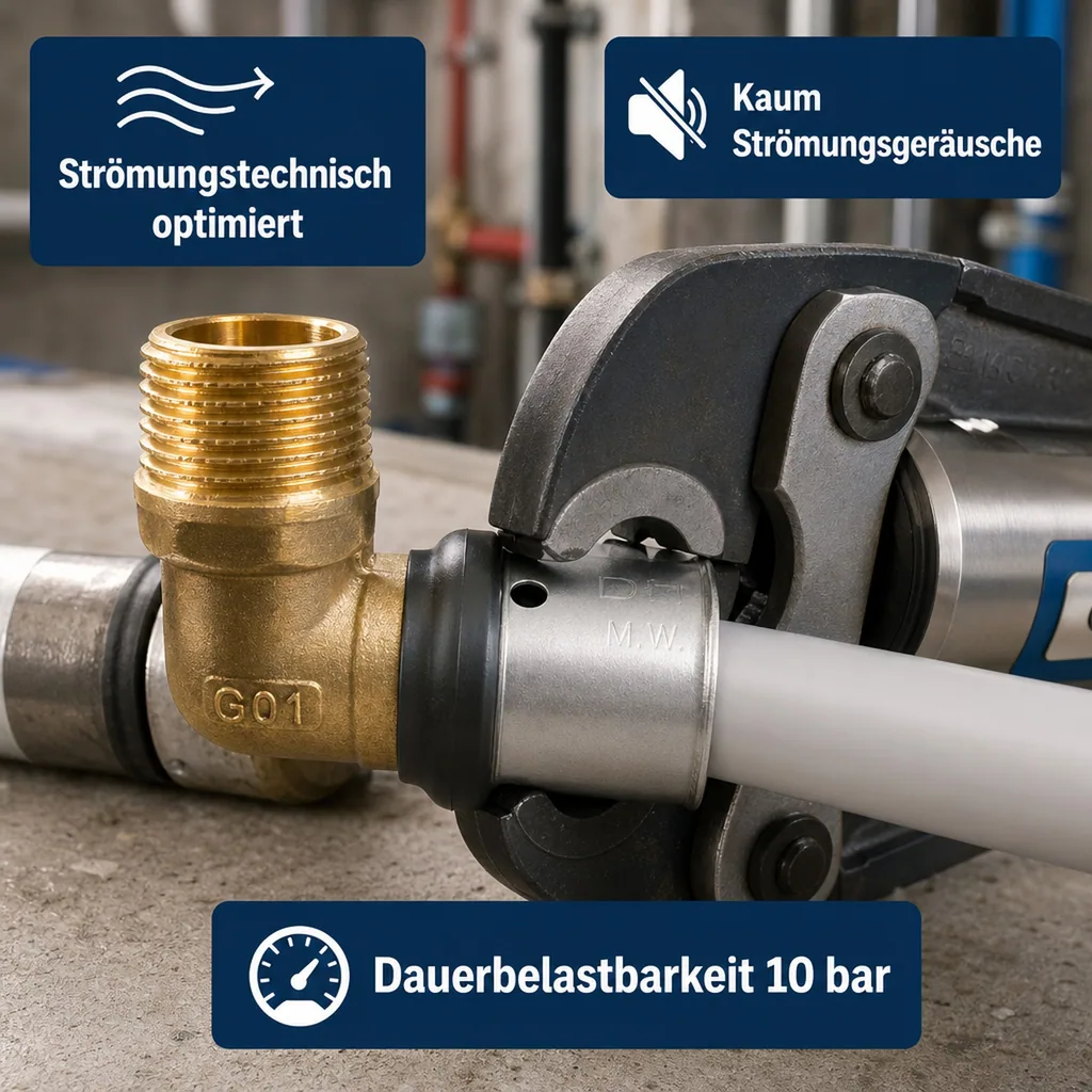 Pressfitting Übergangswinkel 32 x 3 - 1" AG