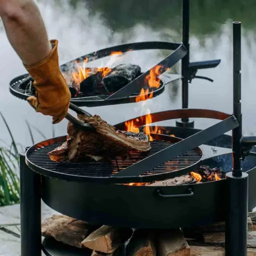 Feuerpfanne 50 cm, Pfanne für Feuerschale, Naturstahl Grillpfanne
