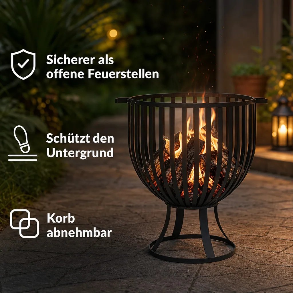 Feuerkorb KATAR aus Naturstahl, 60 cm