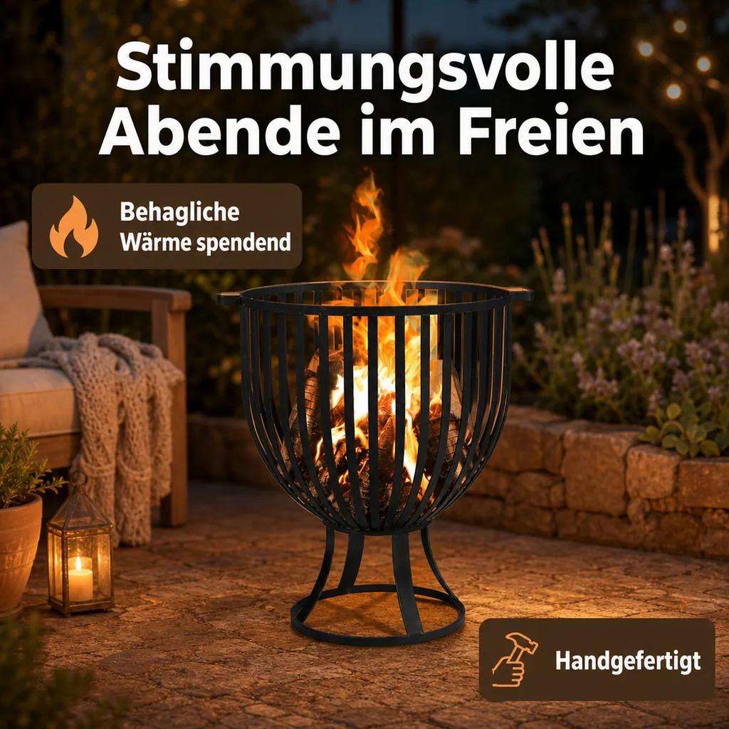 Feuerkorb KATAR aus Naturstahl, 60 cm