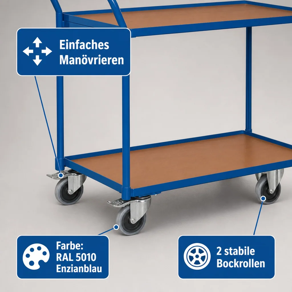Tischwagen, 2 Ladeflächen, 250kg, Werkstattwagen