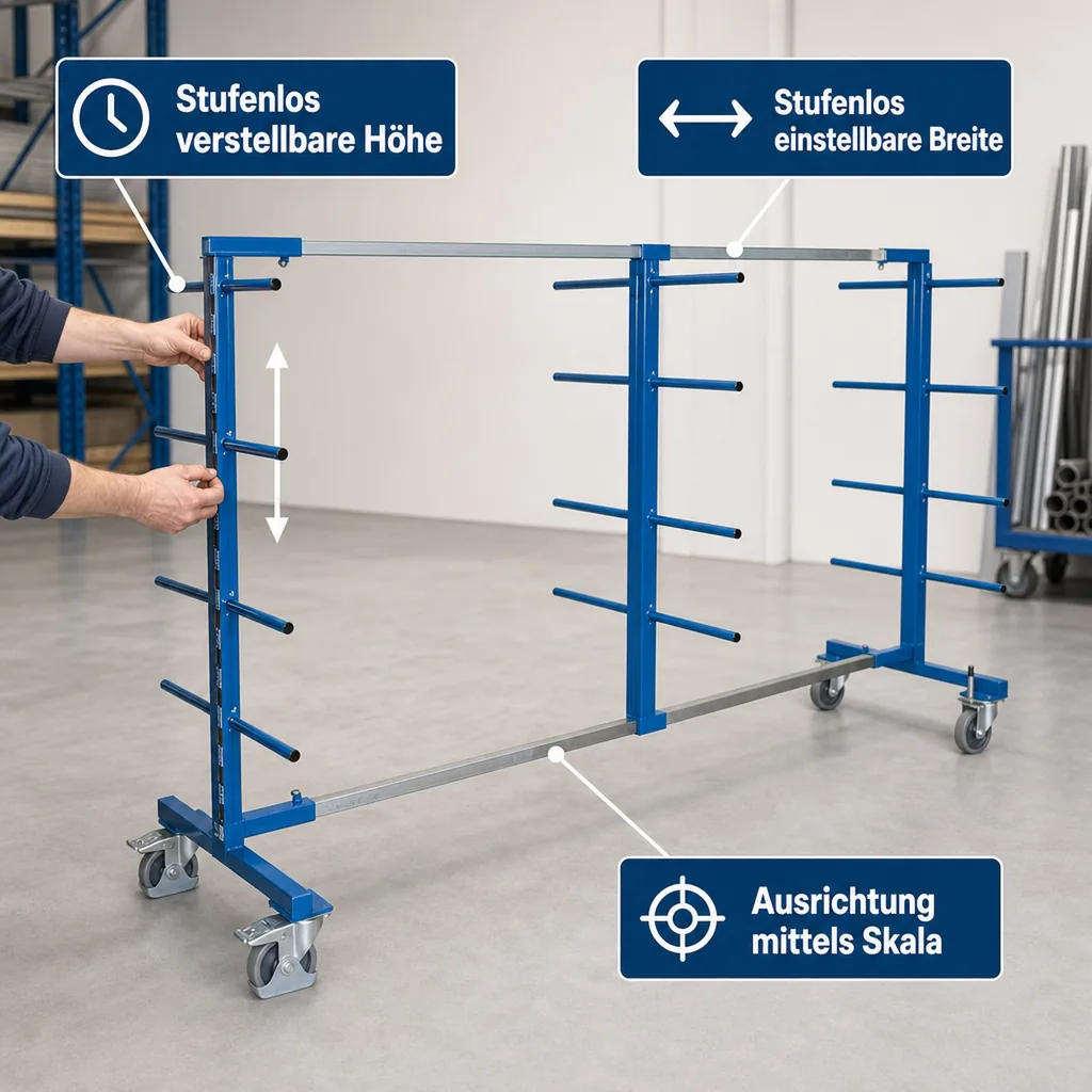 XL-Tragarmwagen einseitig mit 3 Pfosten