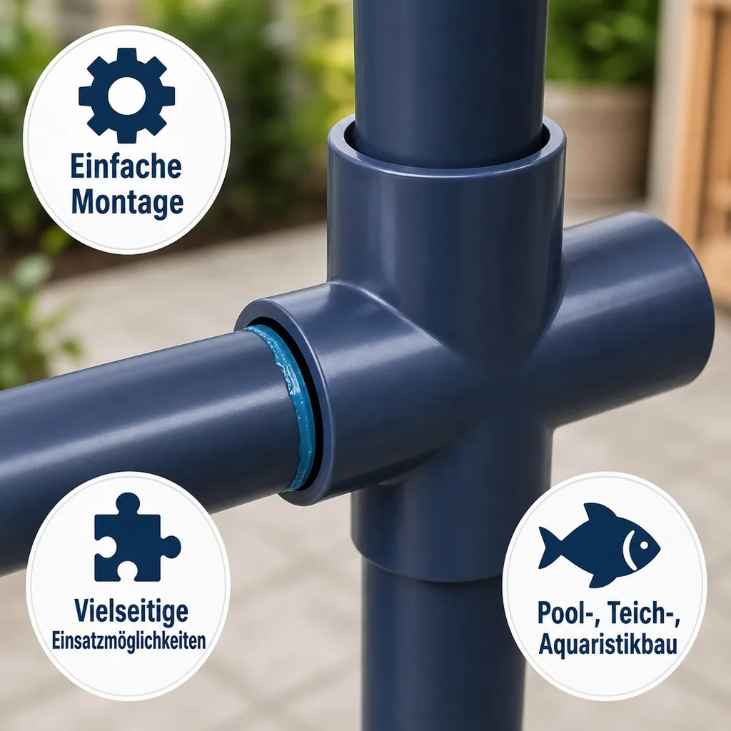 PVC Fittinge, PVC Rohrverbinder, PVC T-Stück 32mm