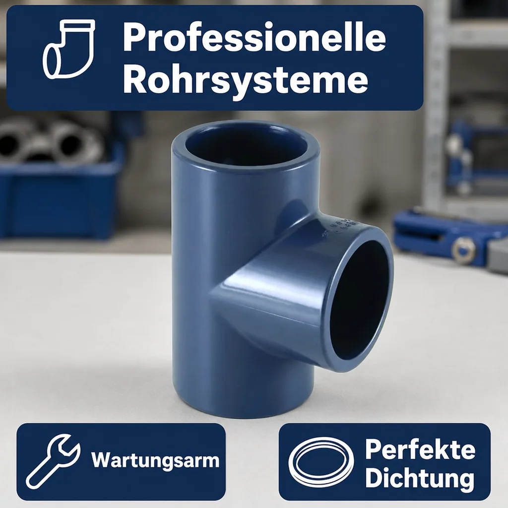 PVC Fittinge, PVC Rohrverbinder, PVC T-Stück 32mm