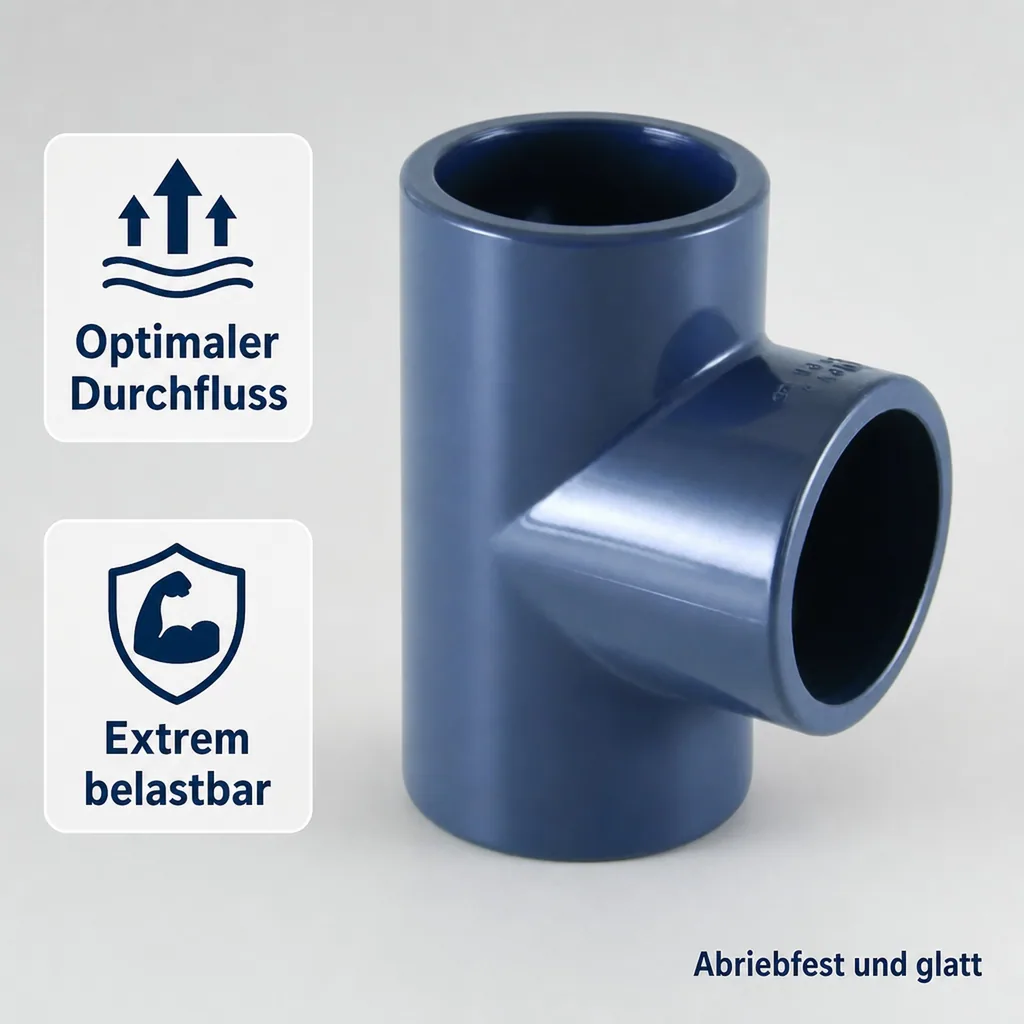 PVC Fittinge, PVC Rohrverbinder, PVC T-Stück 32mm