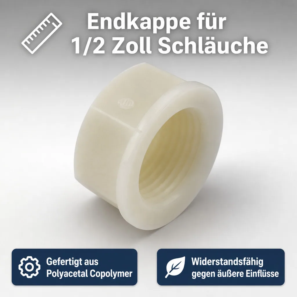 Schlauchverbinder 1/2 Zoll, Kunststoff Endkappe, Schlauchverbinder Garten