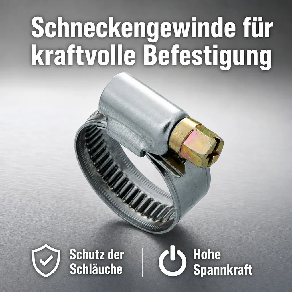 Schlauchschellen Edelstahl, 9mm, 50-70mm, W2