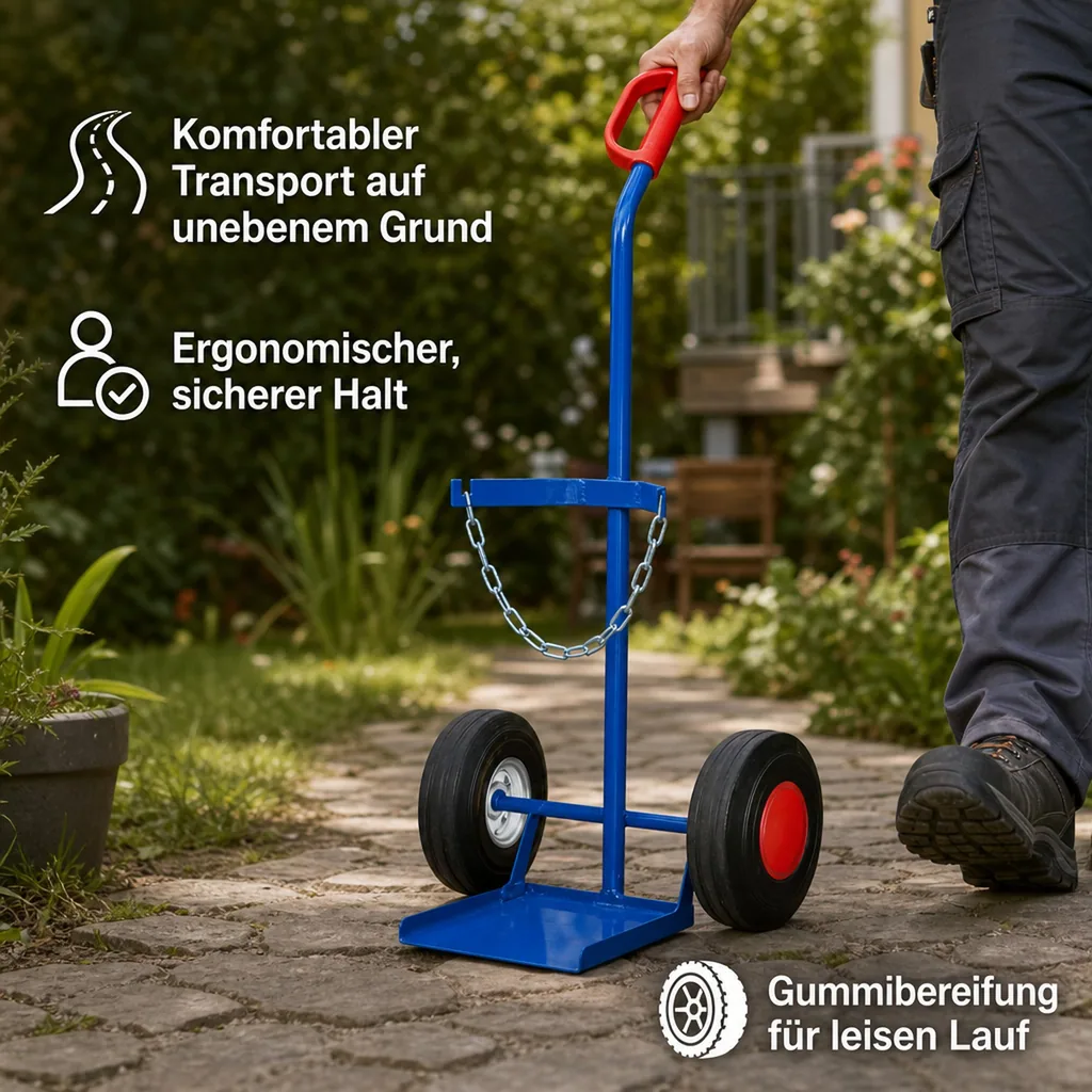 Stahlflaschenkarre, Gasflaschenkarre, Flaschenkarre für 33kg Propanflasche