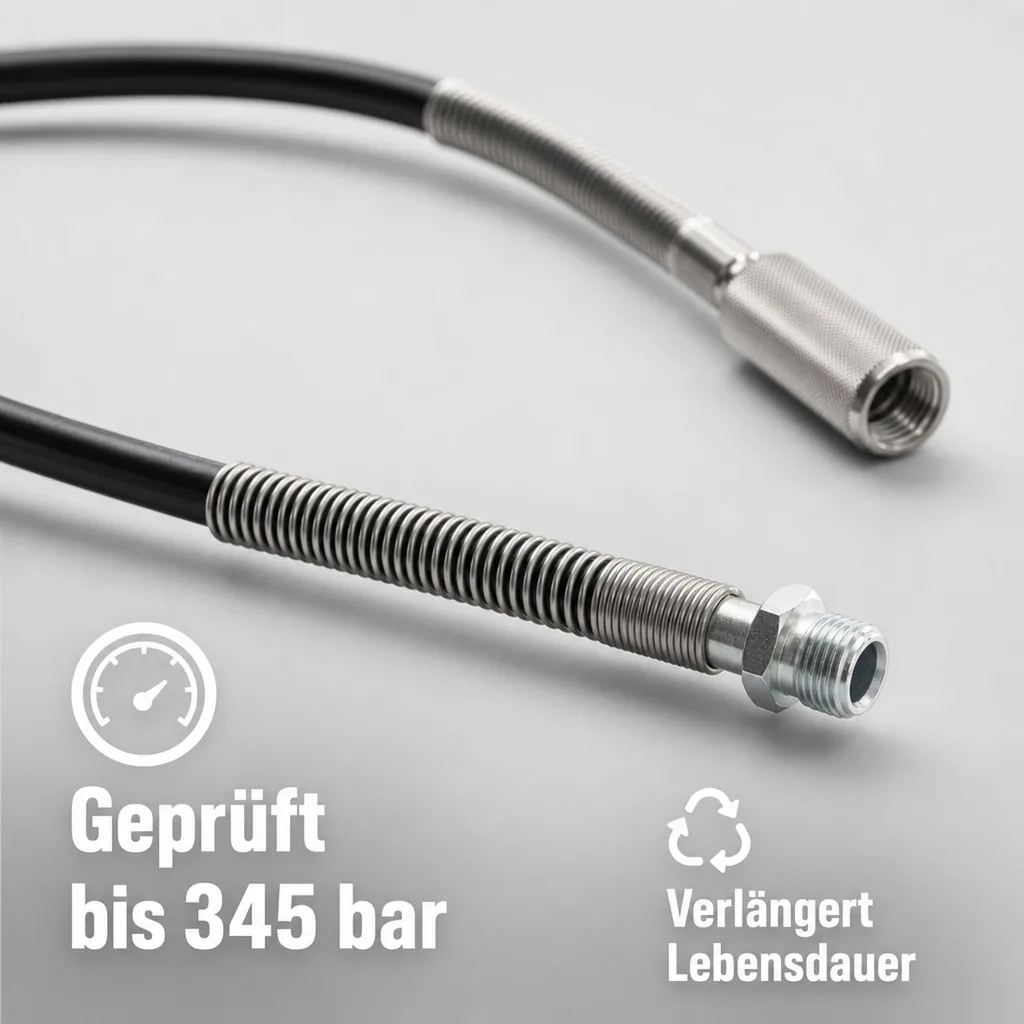 Hochdruckschlauch - CO2 für Schankanlage - 2m Außengewinde und Handanzugsrändelmutter