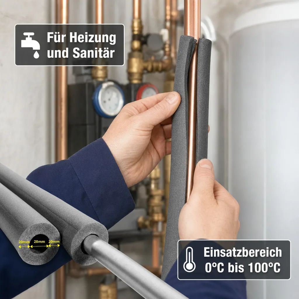 CLIMAFLEX® 2m Isolierschlauch Ø 28 mm x 20 mm Dämmung 50% Cu GEG