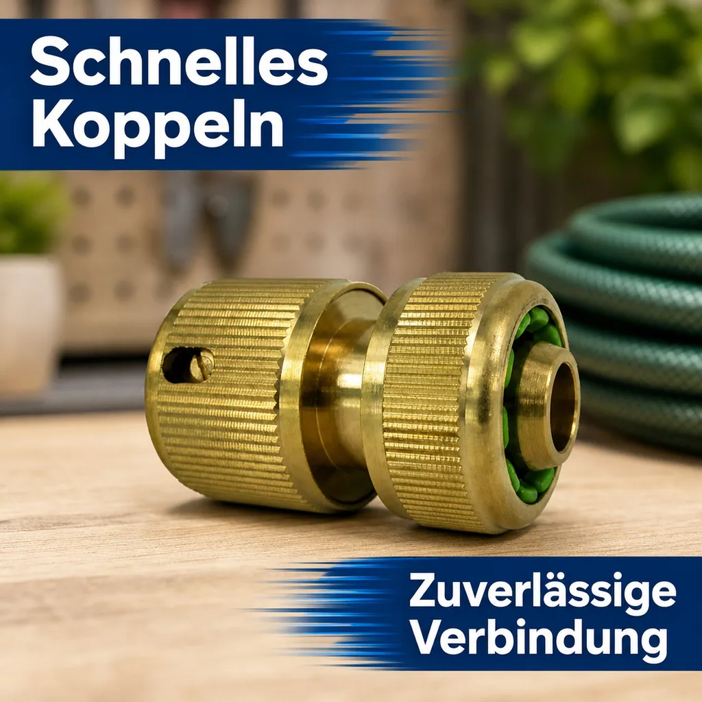 Messing Stecksystem 1/2" Zoll Schnellkupplung ohne Wasserstop