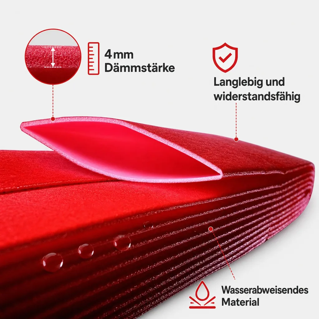 Abflussrohr Stabil Dämmung 10m, 4mm Rohrisolierung 50mm, Schallschutz Abwasserrohr
