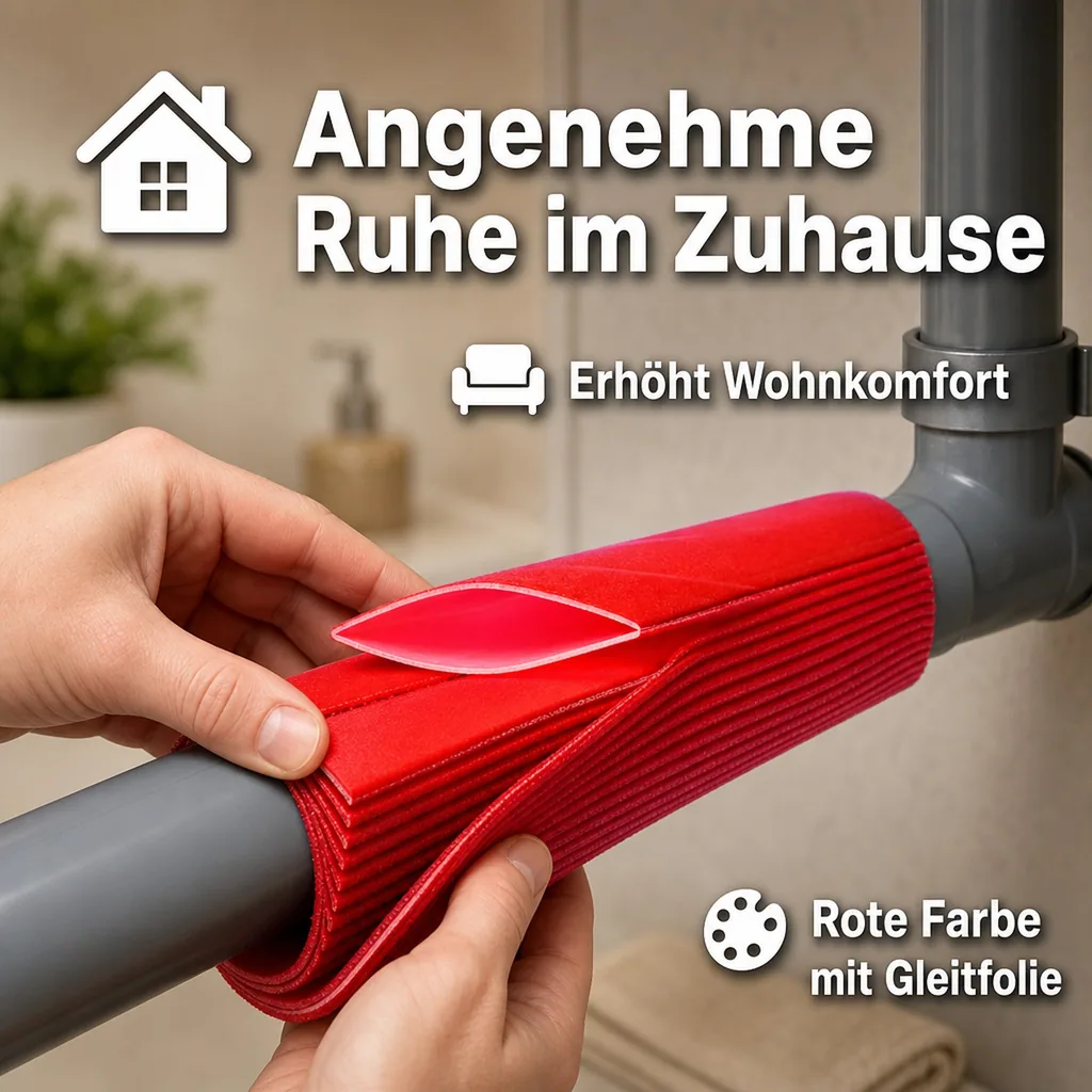 Abflussrohr Stabil Dämmung 10m, 4mm Rohrisolierung 50mm, Schallschutz Abwasserrohr