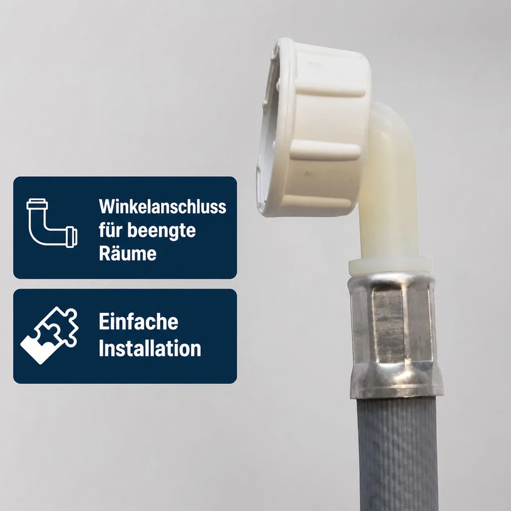 Zulaufschlauch Waschmaschine, Waschmaschinenschlauch, Winkel, 4m, 3/4 Zoll