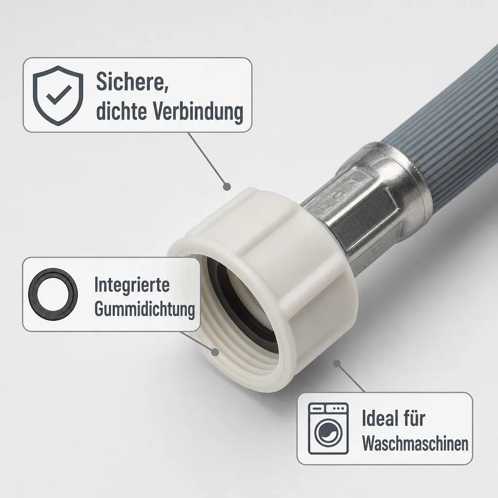 Zulaufschlauch Verlängerung, 3/4 Zoll IG+AG, 1,50 Meter