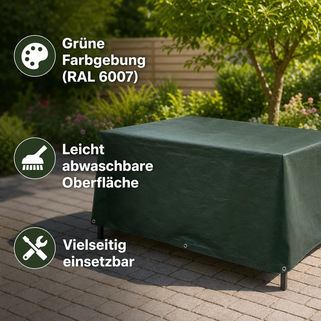 Abdeckplane 210g/m², 4x7m, grün (28m²), reißfest, wasserdicht, UV-stabil