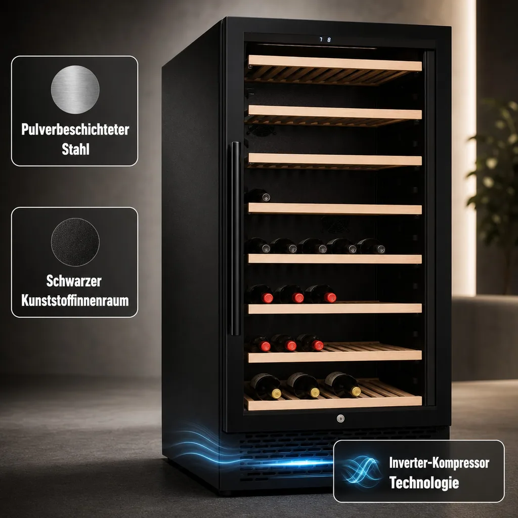 Getränkekühlschrank, Weinkühlschrank - WK162 - 537 Ltr. Nutzinhalt, Glastür, Inverter-Kompressor, Energieeffizienzklasse G