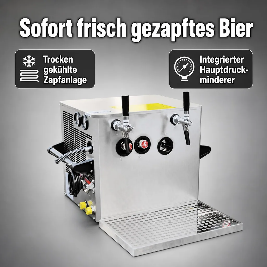 Verwendungsfertige Bier Zapfanlage, Bierzapfanlage - OTK BT 75 (75 L/h), Leitungsdurchmesser: 7 mm