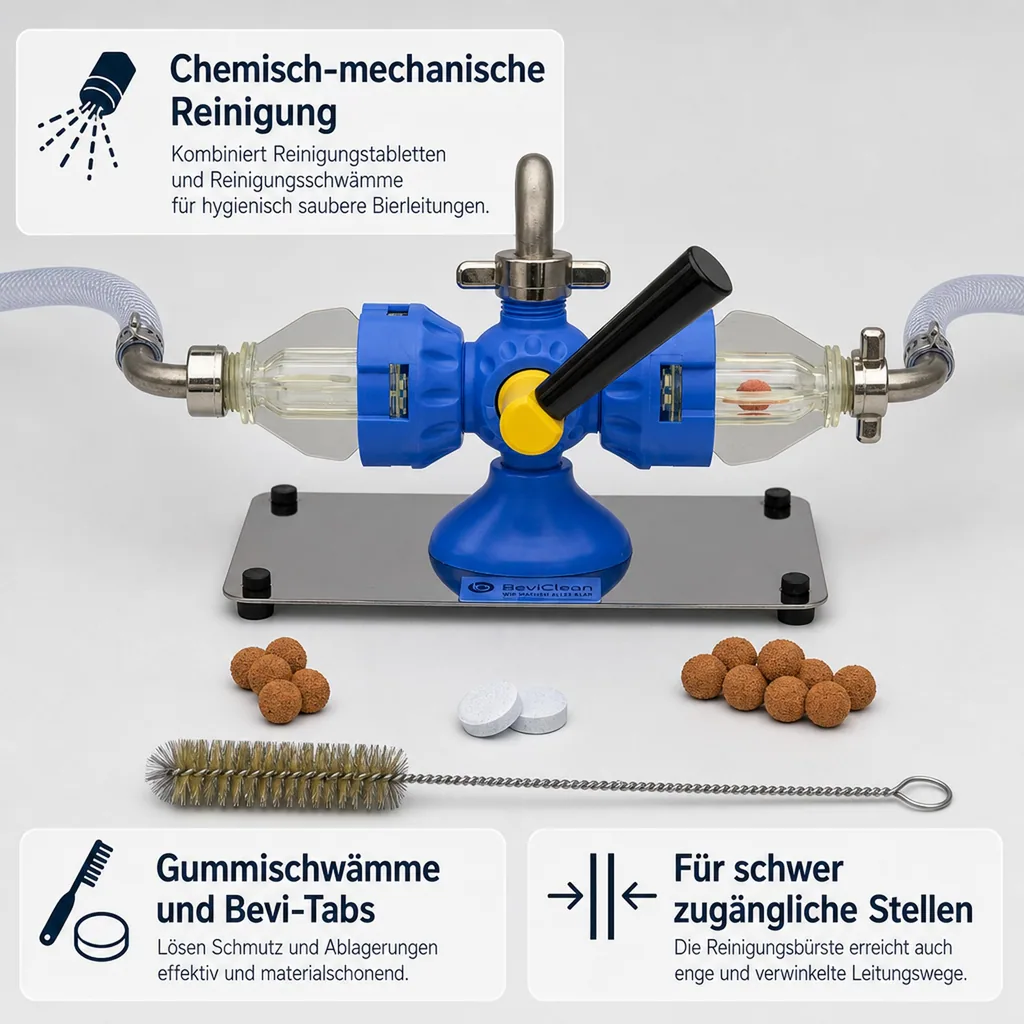 Bierleitung Reinigungsgerät Bevi Handy, chemisch-mechanisches System mit Zubehör