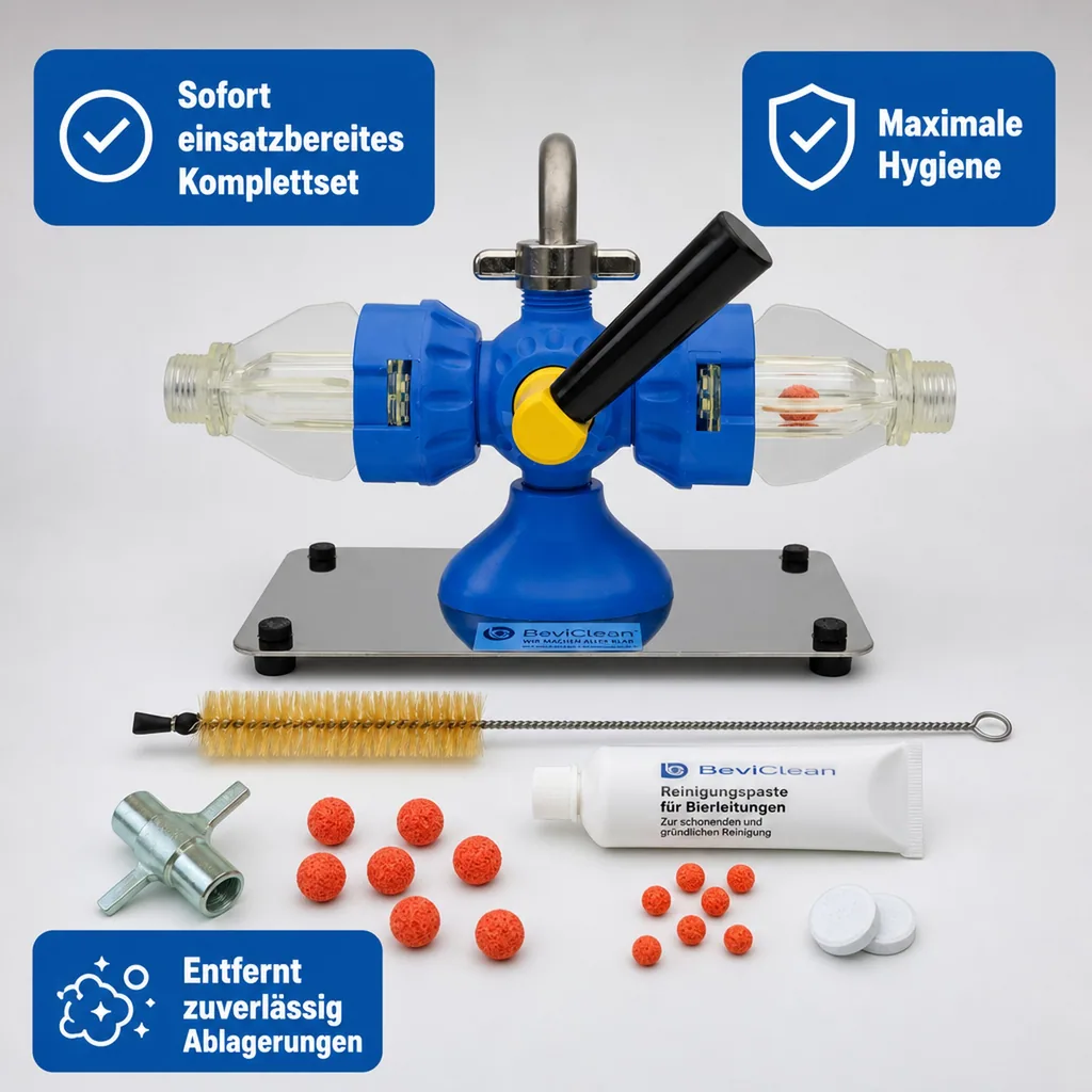 Bierleitung Reinigungsgerät Bevi Handy, chemisch-mechanisches System mit Zubehör