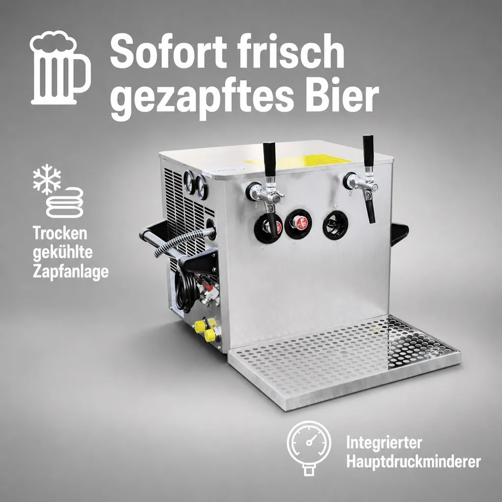 Verwendungsfertige Bier Zapfanlage, Bierzapfanlage - OTK BT 75 (75 L/h), Leitungsdurchmesser: 10 mm