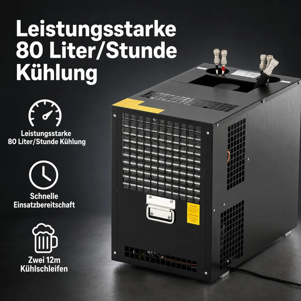 Zapfanlage, Bierzapfanlage AS-80, 2-leitig, Durchlaufkühler, Nasskühler - Untertheke, Green Line