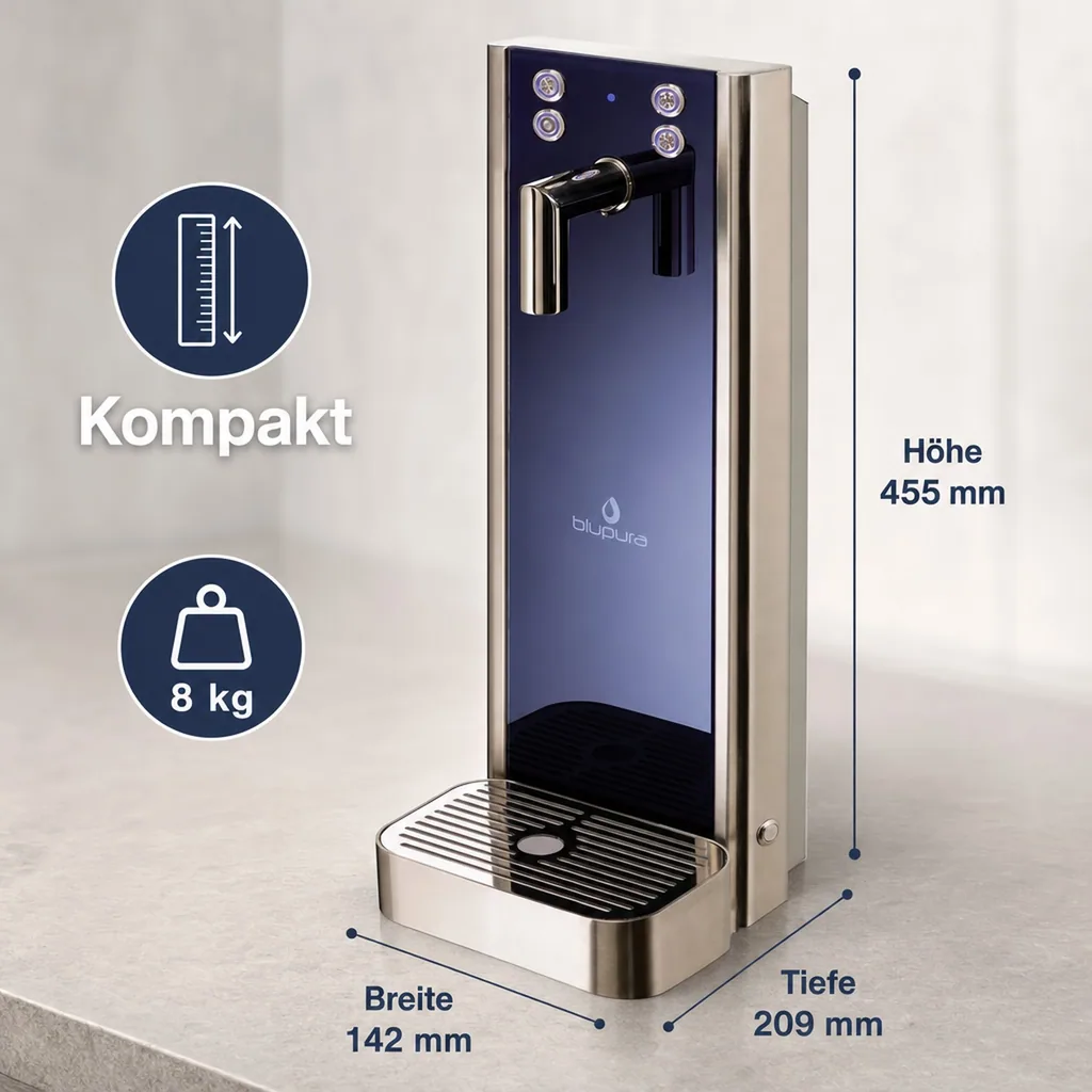 Wassersprudler, Wasserspender, Trinkwassersprudler - Bluglass one tower 2W, Auftisch