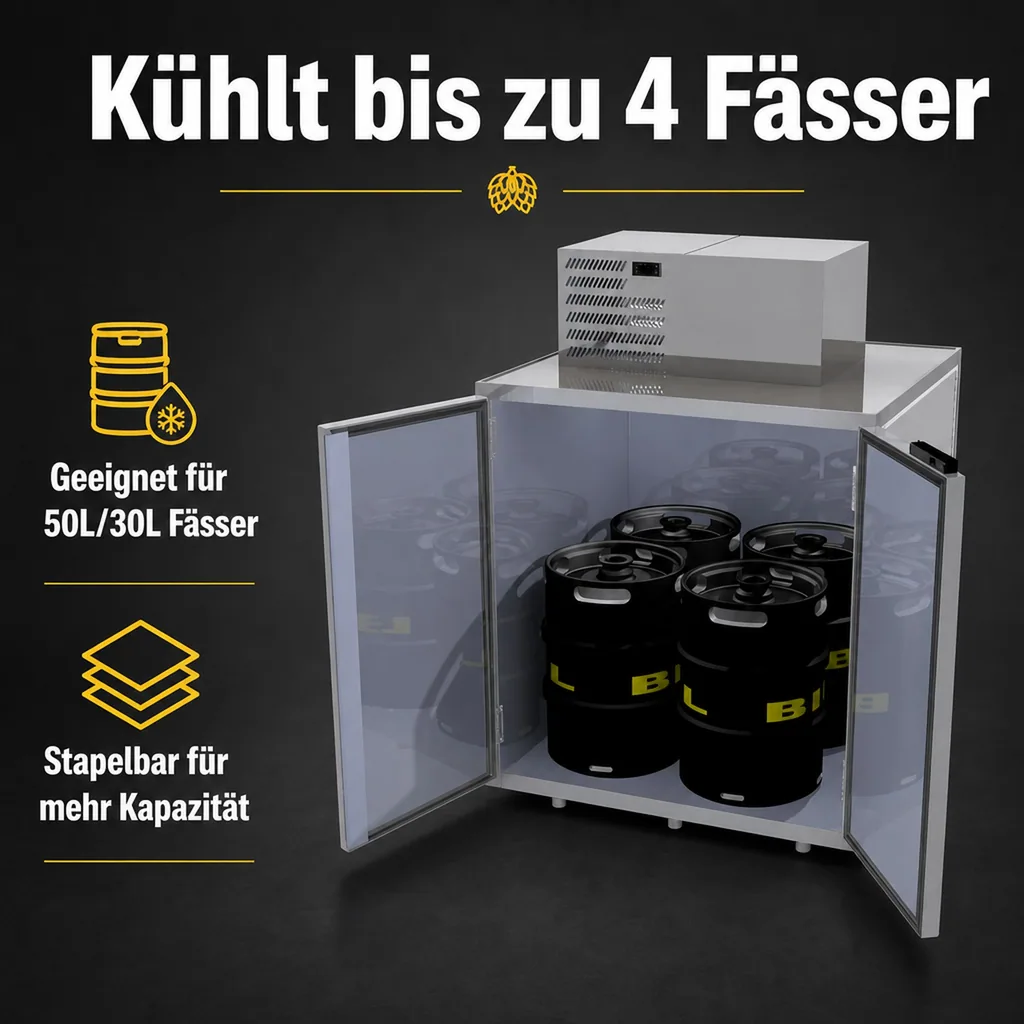 Fasskühler, Fassvorkühler für 4 Fässer, verzinktes Stahlblech