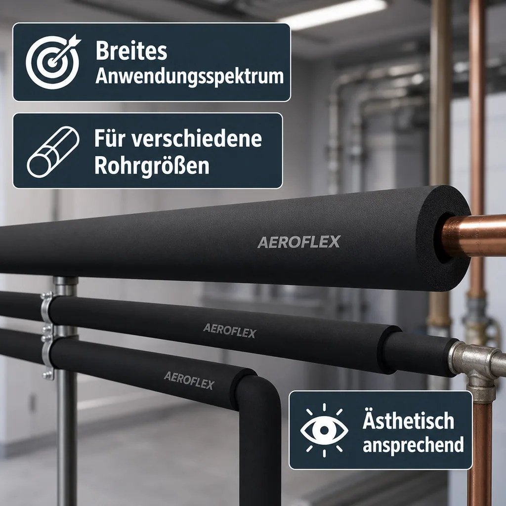 AEROFLEX® SH Rohrisolierung, 2 m, flexible Dämmung aus geschlossenzelligem Schaumgummi, schwarz, 35 x 15 mm