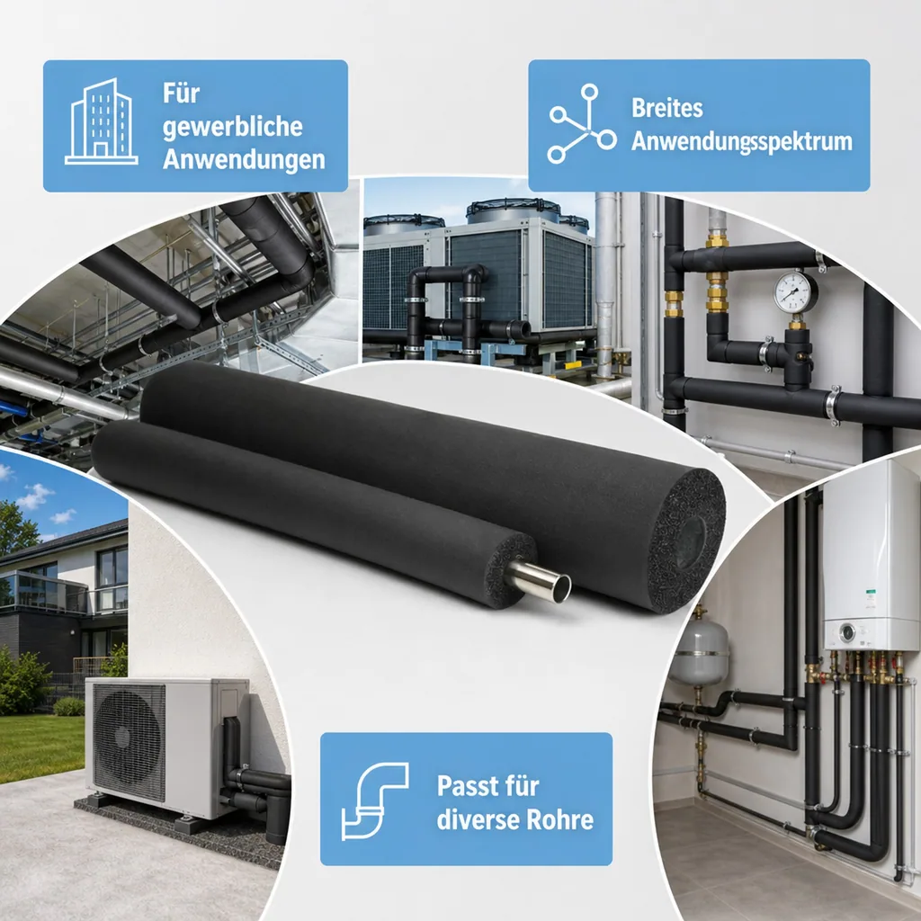 AEROFLEX® SH Pipe Insulation, Pipe Lagging - 2m, Flexible Insulation Material from Closed-Cell Foam Rubber Base, Black - 18 x 20 mm