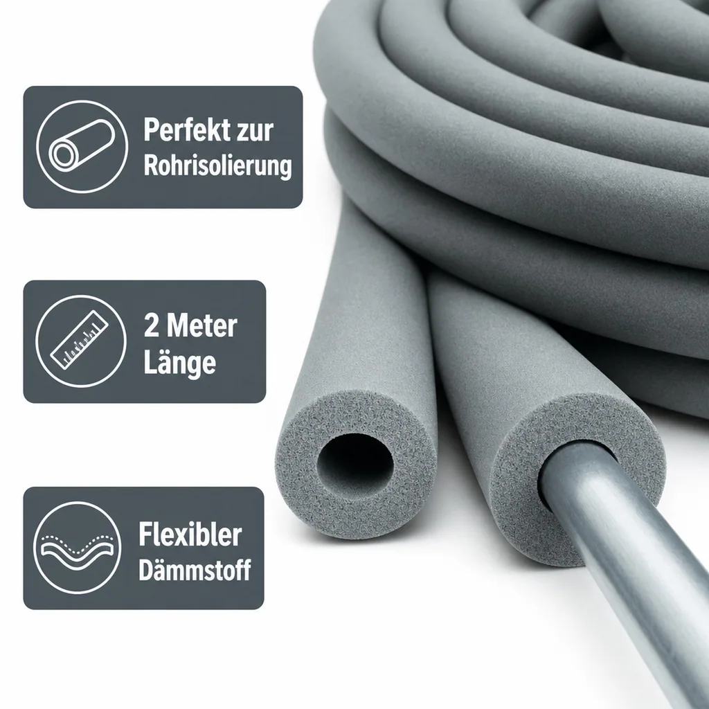 AEROFLEX® SH Rohrisolierung, Rohrdämmung - 2 m, flexibles Dämmmaterial aus geschlossenzelligem Schaumkautschuk, schwarz - 22 x 20 mm