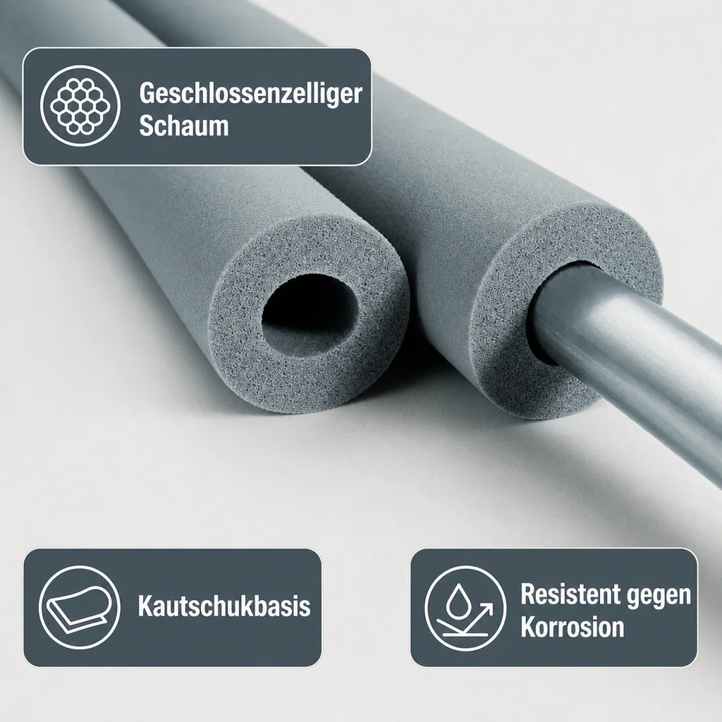AEROFLEX® SH Rohrisolierung, Rohrdämmung - 2 m, flexibles Dämmmaterial aus geschlossenzelligem Schaumkautschuk, schwarz - 22 x 20 mm