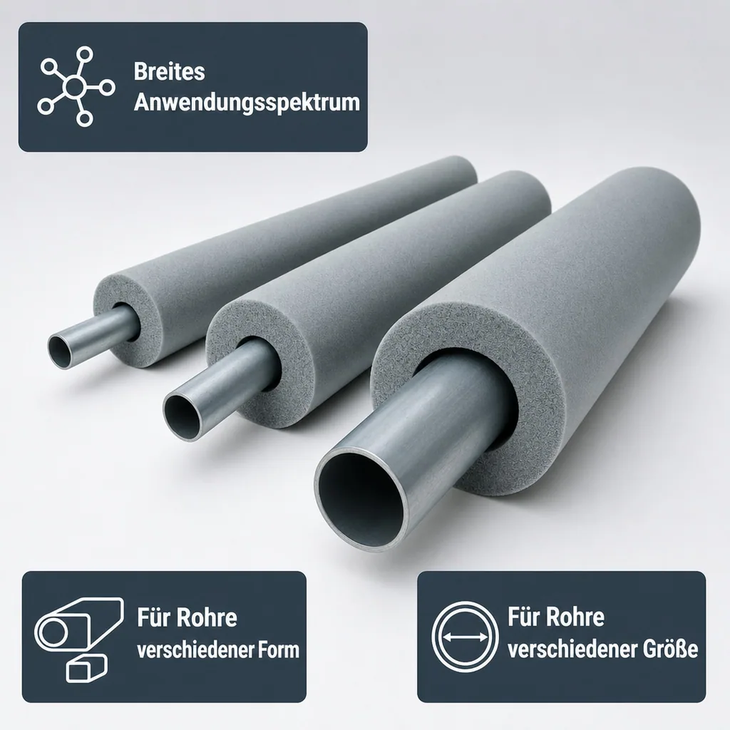 AEROFLEX® SH Rohrisolierung, Rohrdämmung - 2 m, flexibles Dämmmaterial aus geschlossenzelligem Schaumkautschuk, schwarz - 22 x 20 mm