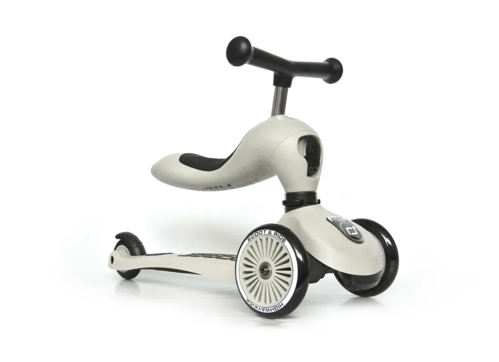  Scoot & Ride Highwaykick 1, 2in1 Roller, Kickboard, Scooter mit sitz, Farbe: Ash