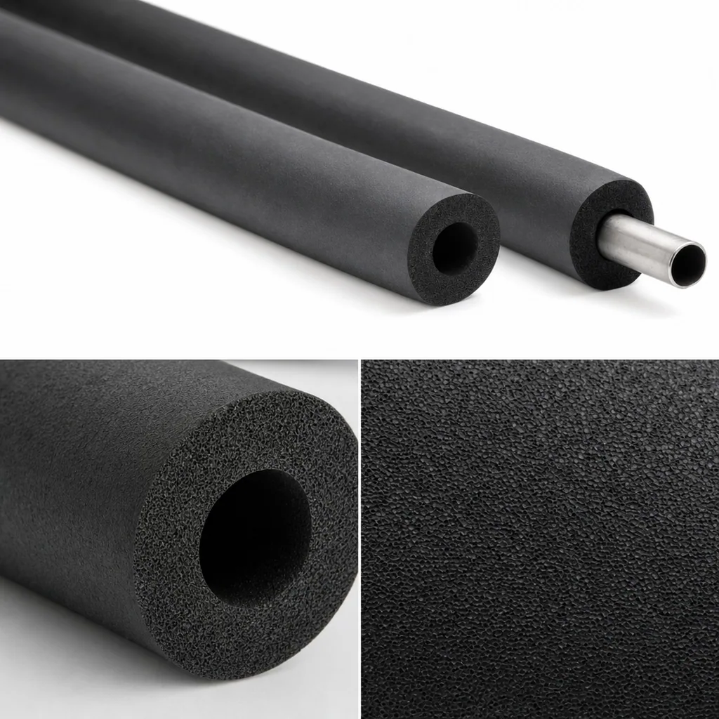 AEROFLEX® SH Rohrisolierung, Rohrisolierung - 2 m, flexibles Isoliermaterial aus geschlossenzelligem Schaumgummi, schwarz - 18 x 10 mm